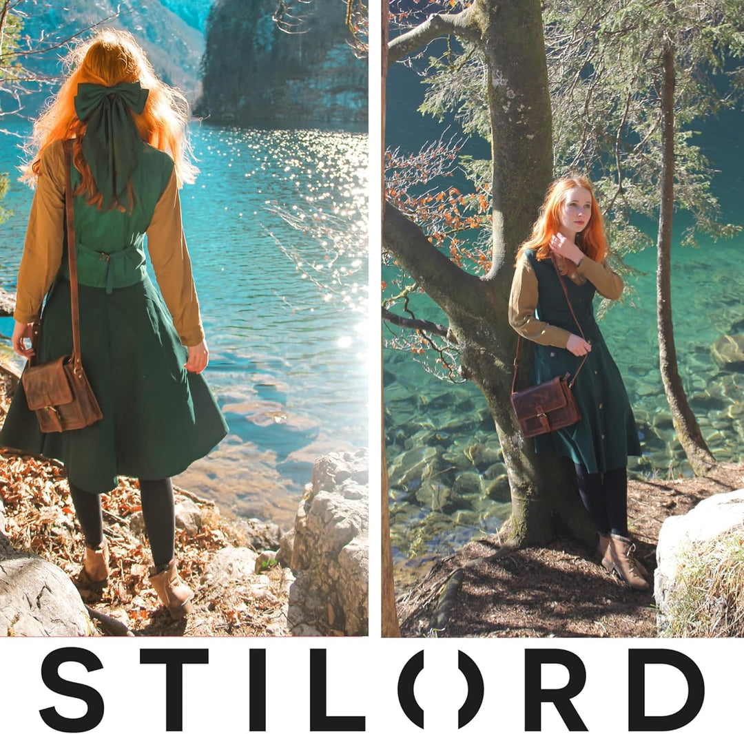 STILORD 'Liv' Damentasche Leder Handtasche Umhängetasche klein Frauen Ausgehtasche Schultertasche Vi