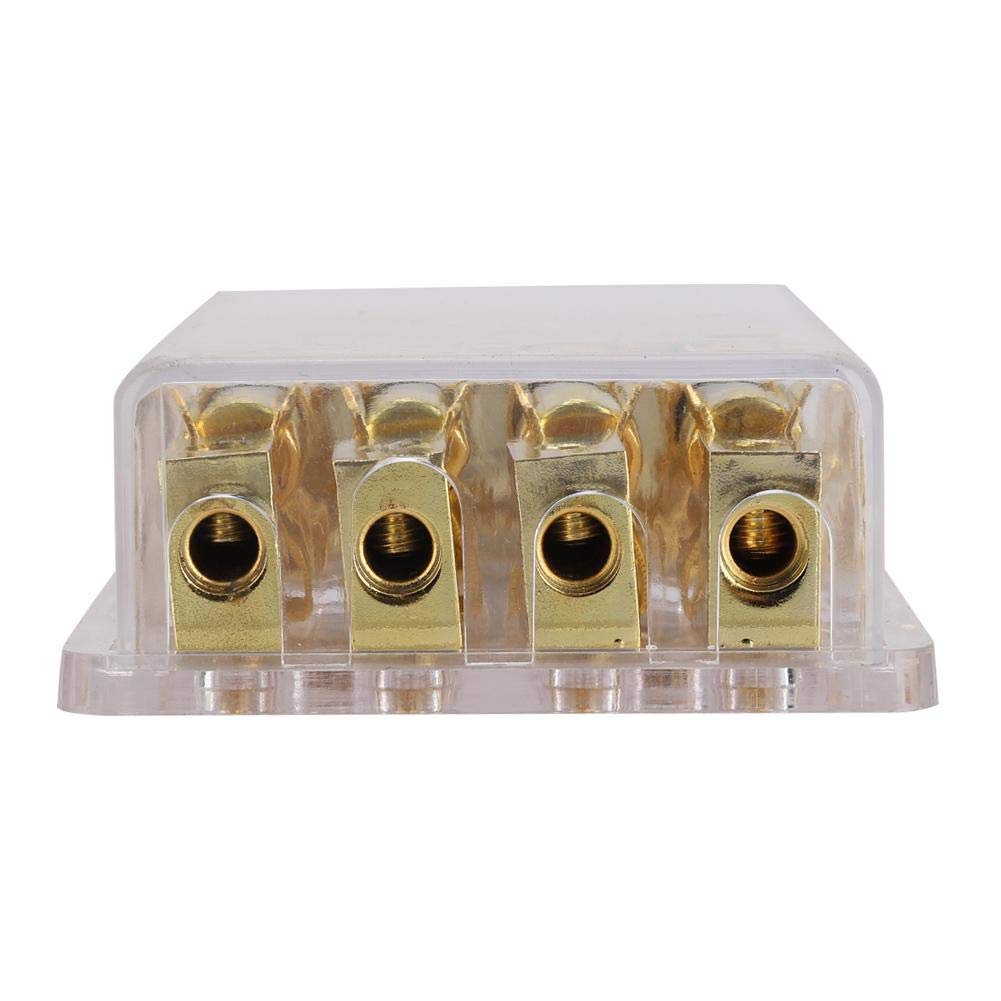YWBL-WH 12V 60A Sicherungshalter für Auto-Audio-Schaltung, 1 in 4 Möglichkeiten 4GA (6GA / 8GA) * 3