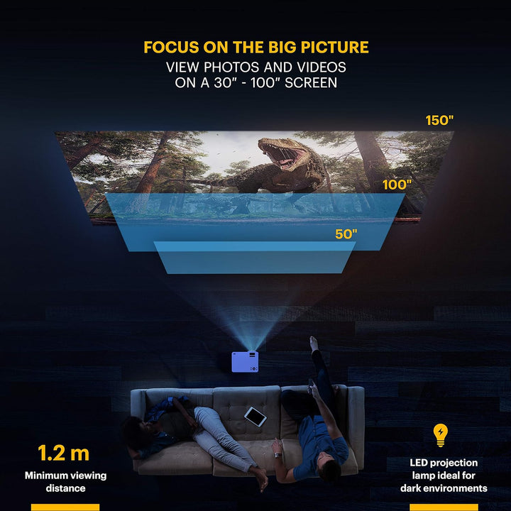 KODAK FLIK X4 Heim-Projektor | 4.0 LCD kompaktes Heimkino-System projiziert bis zu 150 Zoll mit 1080