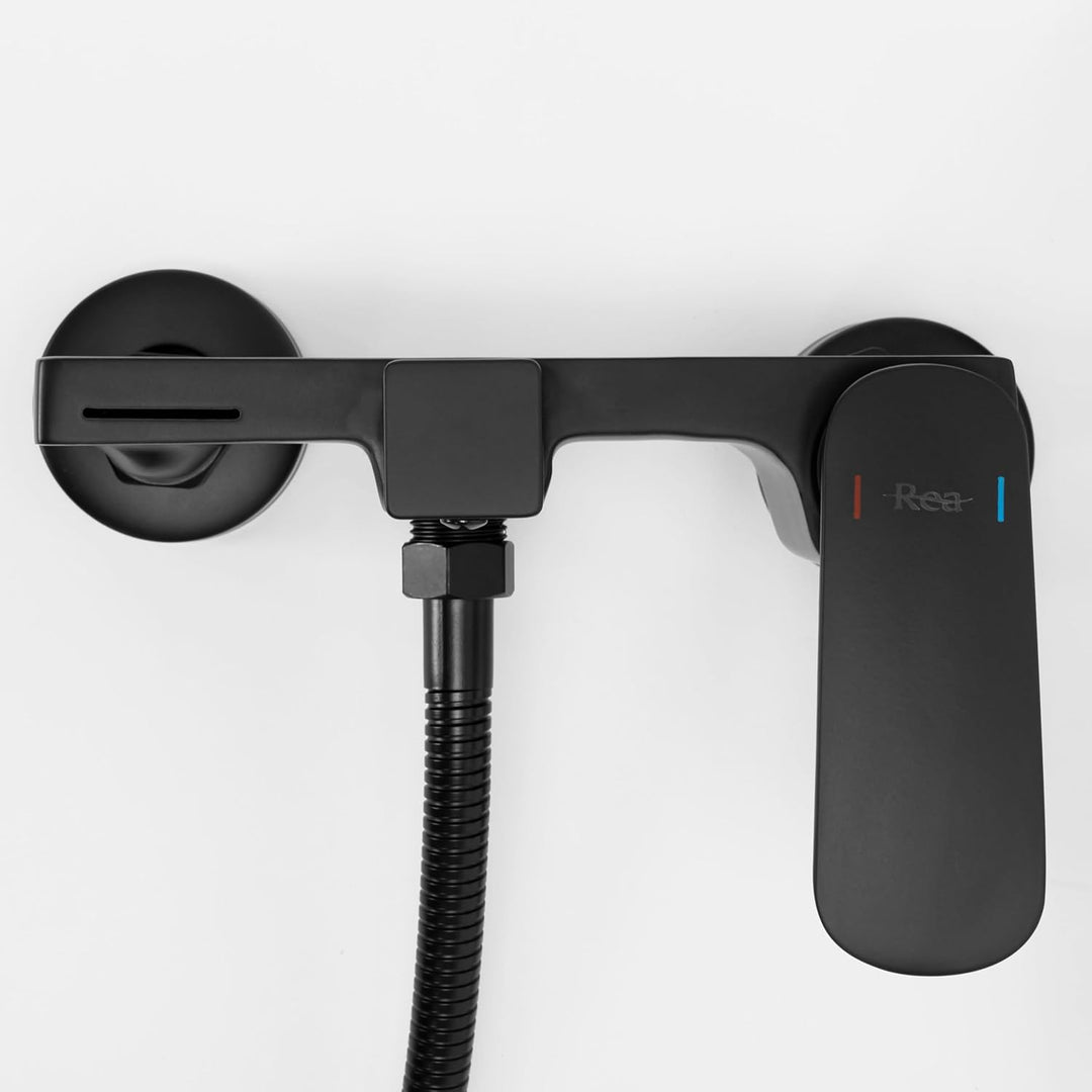 Rea Badewannenarmatur BERG BLACK Wasserhahn Badewanne Einhebel Wannenarmatur mit Handbrause Badarmat