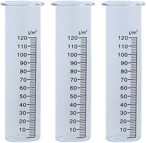 Novaliv 3 x Ersatzglas Regenmesser I Glas Wassermenge Wetterstation I grosse Skala Niederschlagsmeng