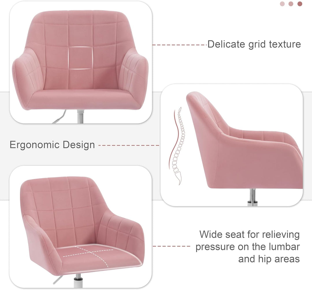 WOLTU Schreibtischstuhl drehbar, Schminktisch Stuhl, Drehstuhl mit Rollen, Bürostuhl ergonomisch, Se