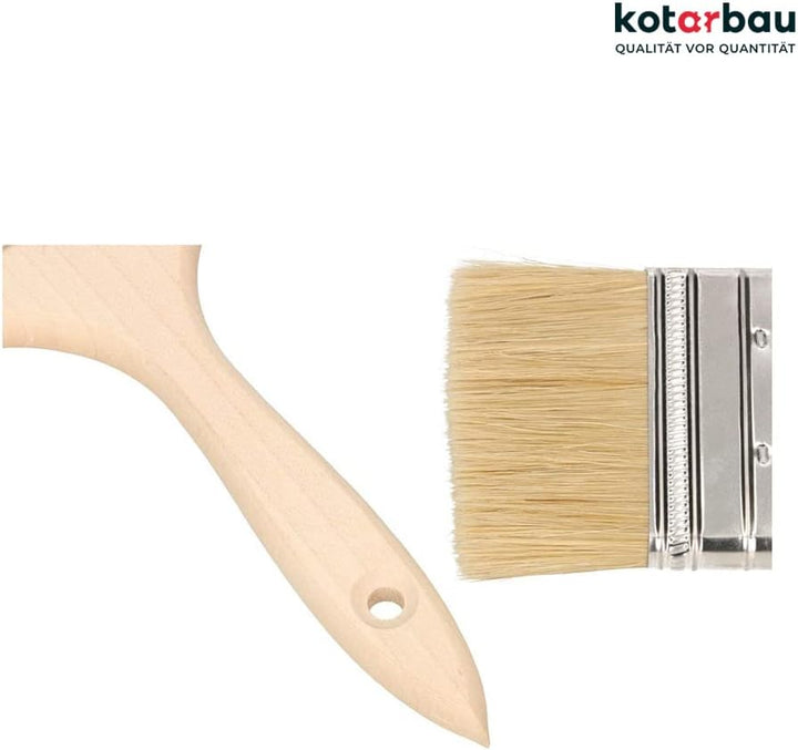 KOTARBAU® 20er Set Farbpinsel Mit Holzgriff Alle 90 mm Flachpinsel Beizen Lasur Farben Malerpinsel S