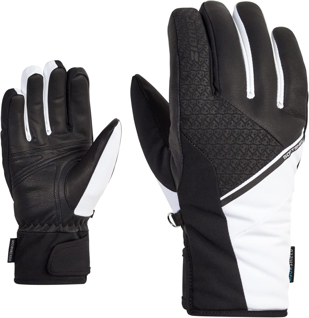 Ziener Damen Kasadina Ski-Handschuhe/Wintersport | wasserdicht, atmungsaktiv, Soft-Shell 6 black.whi