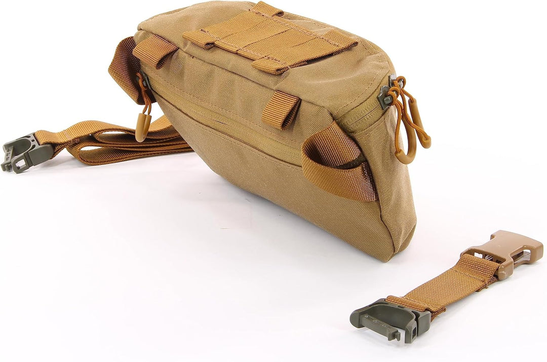 Zentauron Hüfttasche Modular 1,8 L Bauchtasche 2 Fächer MOLLE Abnehmbarer Gurt Tactical Gürteltasche