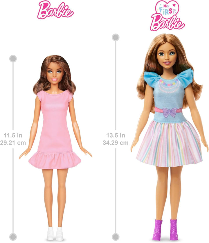 Barbie-Puppe, Meine erste Barbie mit braunem Haar, Barbie-Accessoires, Schuhe, Bürste und mehr, Soft