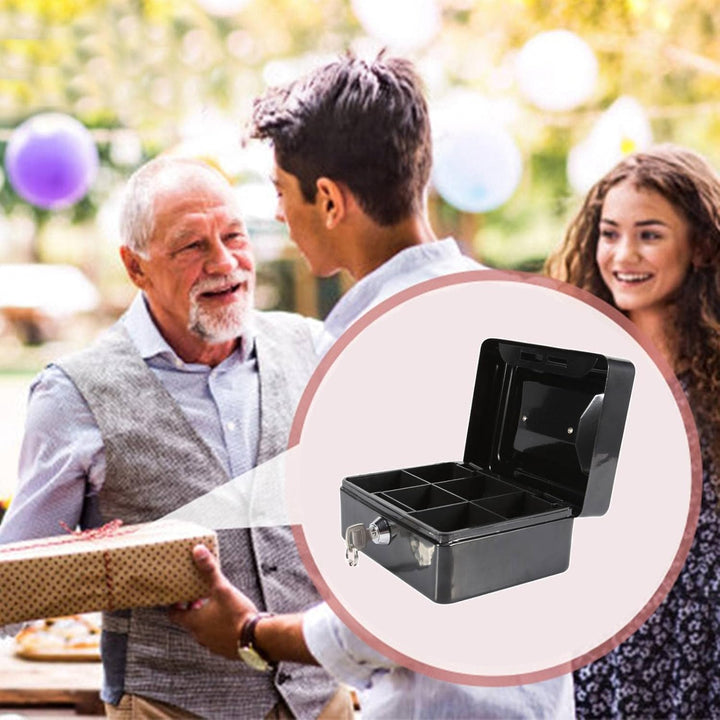 Geldkassette, Feuerfeste wasserdichte Box mit Schlüsselschloss Tragbare Mini Tragbarer Safe Stahl Pe