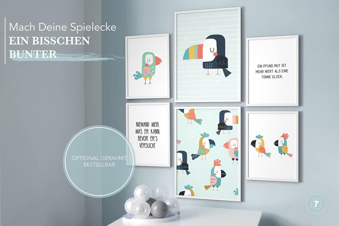 Papierschmiede® Bilder Kinderzimmer Kids Mood Poster Set Safari, Kinderzimmer Bilder Babyzimmer Deko