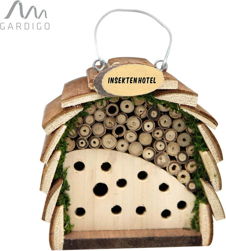 Gardigo Insektenhotel für Bienen und Marienkäfer aus Holz | Nistkasten zum Aufhängen für Garten und