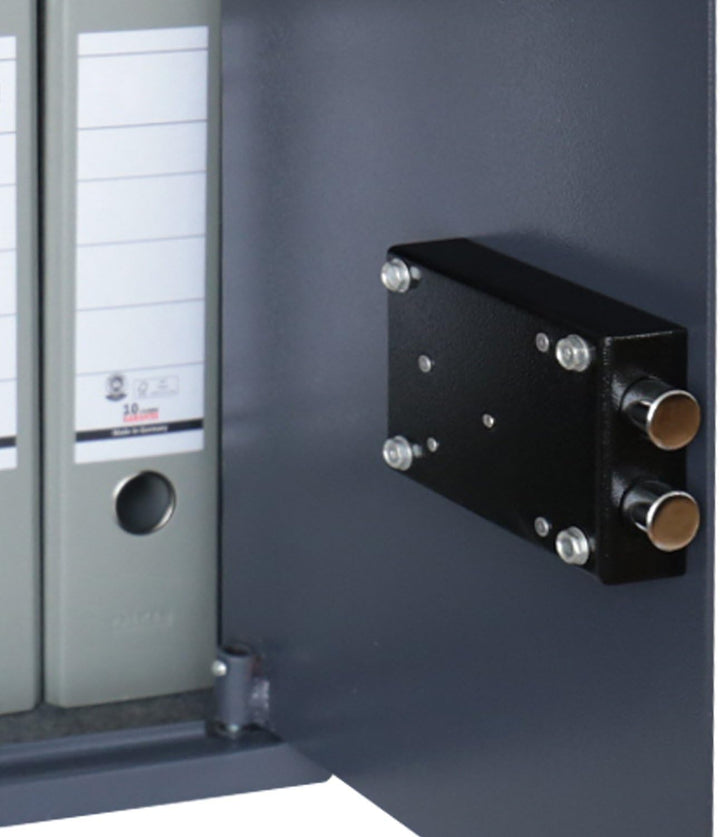 HMF 49208-11 Tresor Möbeltresor A4 Ordner, Doppelbartschloss, 48,0 x 36,0 x 37,0 cm, anthrazit 36 x