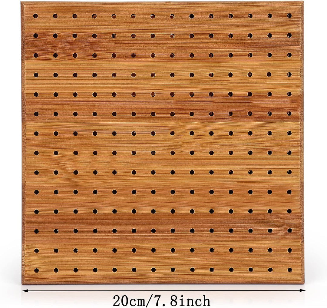 Coopay Sperrbrett für Granny Square, Bambus Blockierbretter und 20 Edelstahl Stabstiften, Tolles Too