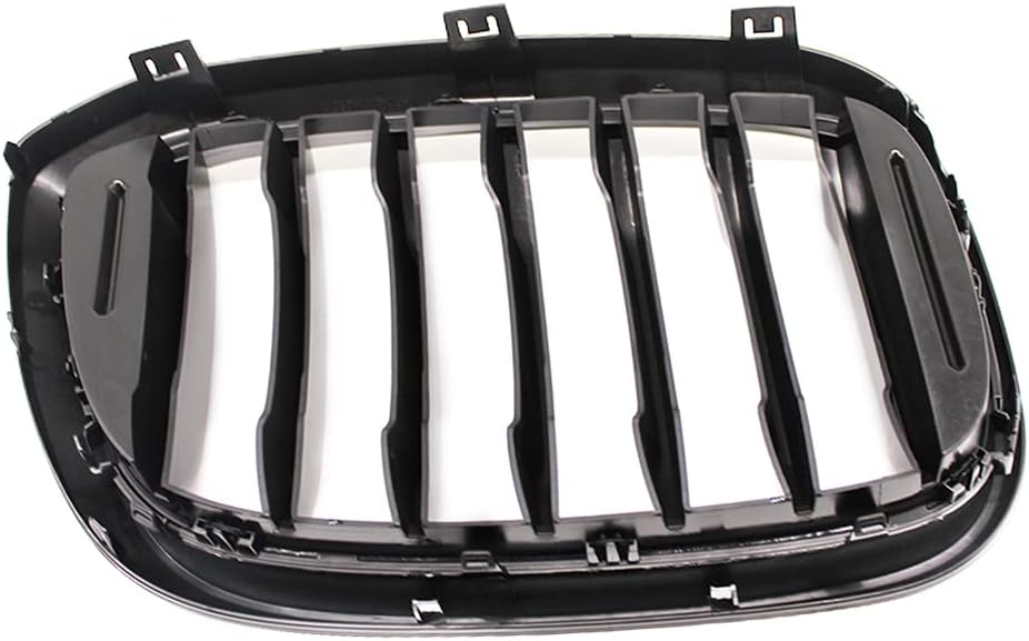 HZTWFC 2 Stück Auto Mesh Glänzend Schwarz Einzelne Zeile Renngitter Fronthaube Nierengitter Grill Fü