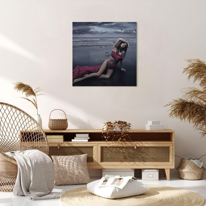 ARTTOR Bilder auf Leinwand Modell Möwe Vogel Natur Leinwandbild 60x60cm Wandbilder Dekoration Wohnzi