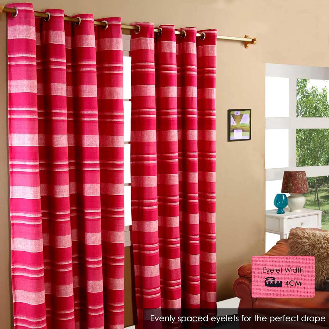 Homescapes Morocco Ösenvorhang 2er-Set, Vorhang pink gestreift 137x137 cm aus 100% Baumwolle, 2 hand