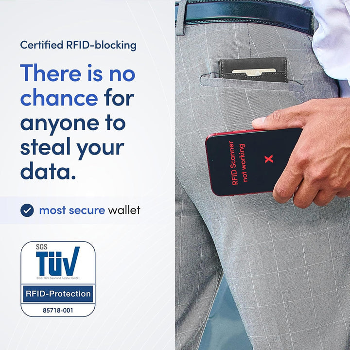 TRAVANDO Austin Herren Slim Wallet mit Geldklammer RFID-blockierendes Bifold Kreditkartenetui für Mä