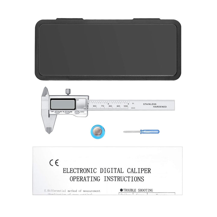 Neoteck Messschieber Digital Edelstahl 100mm mit LCD, Zoll/metrische Umrechnung, Schieblehre Messwer