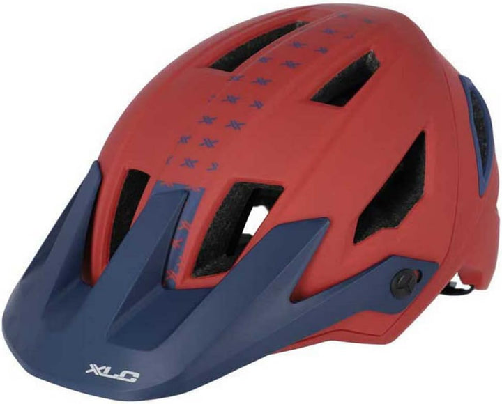 XLC Unisex – Erwachsene Enduro Fahrradhelm 58-62 Rot/Blau, 58-62 Rot/Blau