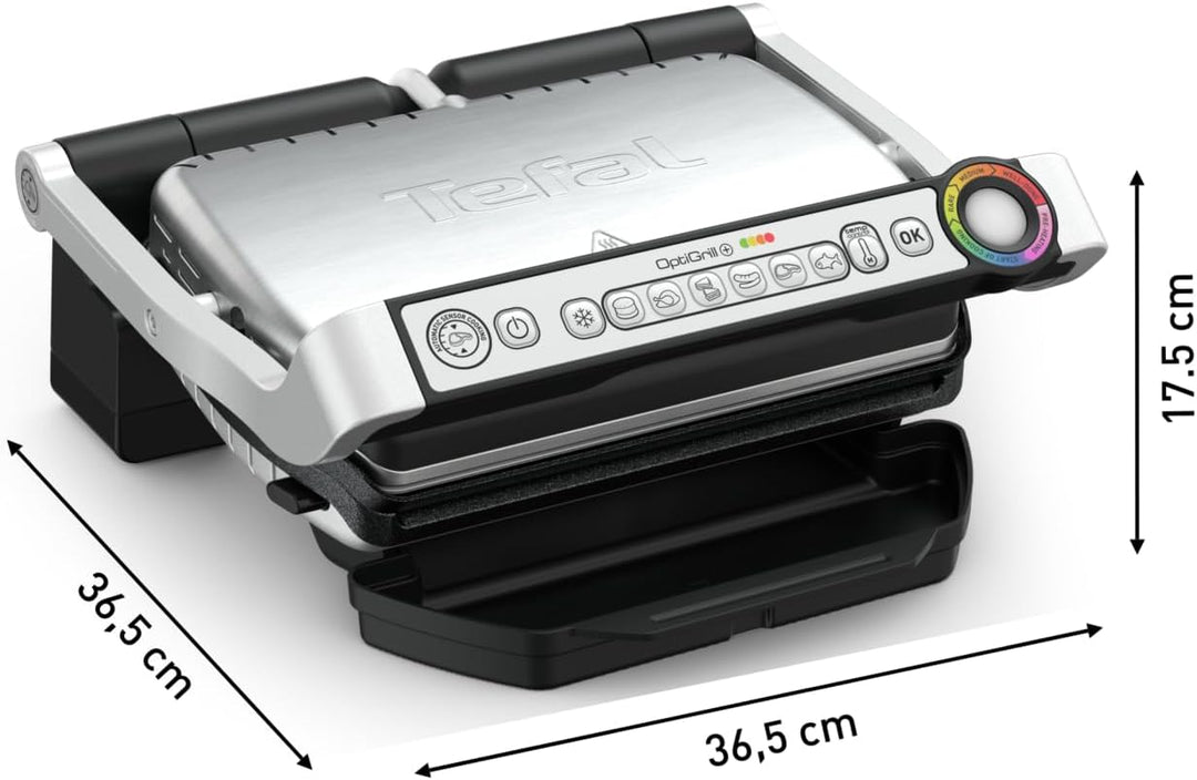 Tefal GC714D OptiGrill+ Kontaktgrill mit Backschale | 2000 Watt | 6 voreingestellte Programme | Auft