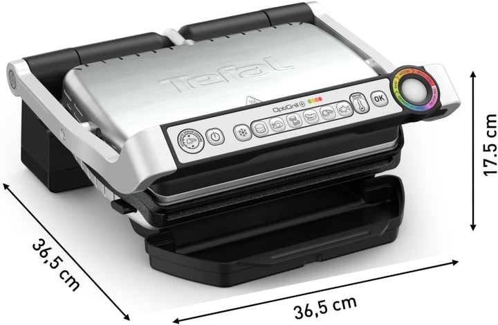 Tefal GC714D OptiGrill+ Kontaktgrill mit Backschale | 2000 Watt | 6 voreingestellte Programme | Auft