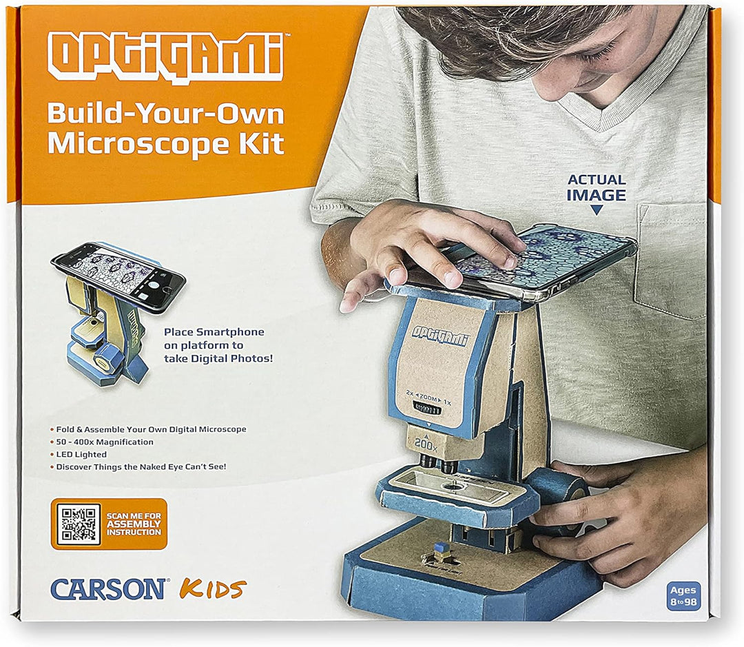Carson Optigami - Mikroskop zum Selberbauen - Basteln, Forschen, Spass (OG-100), Optigami