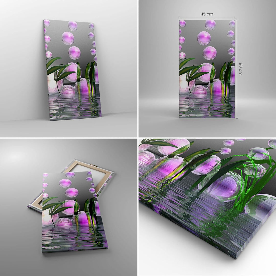 Bilder auf Leinwand Computer Grafik Blase Leinwandbild mit Rahmen 45x80cm Wandbilder Dekoration Wohn