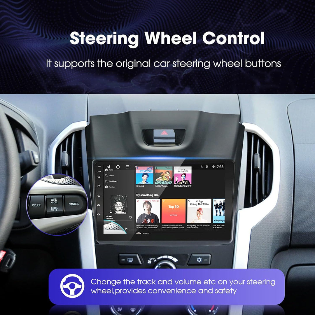 EZoneTronics Android 10.1 für Isuzu D-MAX 2012-2018, MU-X 2013-2017 Autoradio Stereo 9-Zoll-kapaziti