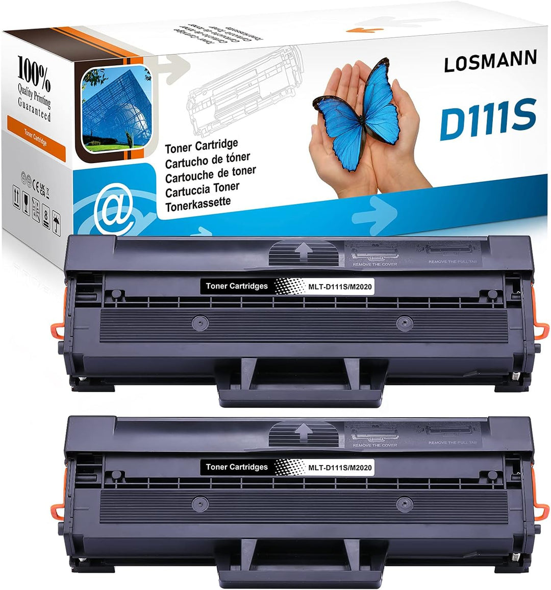 LOSMANN 2x Toner Kompatibel für Samsung MLT-D111S M2020 für Samsung Xpress M2078FW M2078W SL-M2022 S