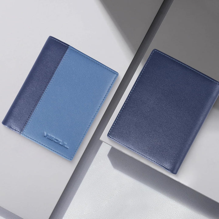 VISOUL Echt Leder Geldbörse Herren mit RFID Schutz Portemonnaie Gross mit Münzfach 10 Fächer Echtled