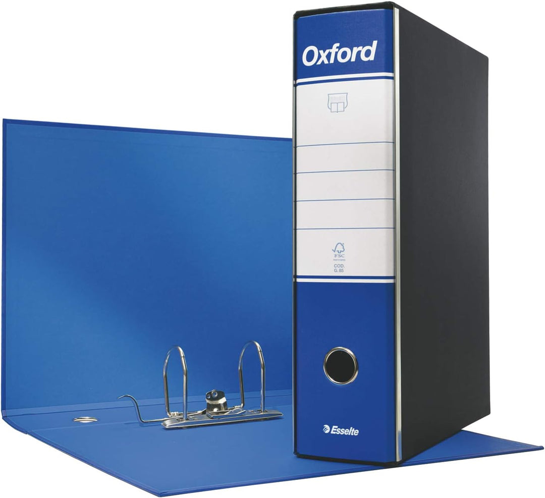 Esselte Gruppe von 6 Ordner OXFORD mit Hebelmechanik und mit Handy Gruppo da 4 blau, Gruppo da 4 bla