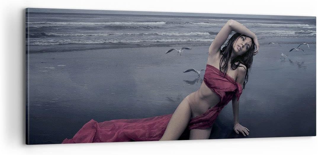 Panorama Bilder auf Leinwand 100x40cm Leinwandbild Modell Möwe Vogel Natur Gross Wanddeko Bild Schla