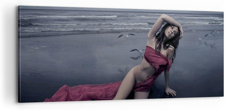 Panorama Bilder auf Leinwand 100x40cm Leinwandbild Modell Möwe Vogel Natur Gross Wanddeko Bild Schla