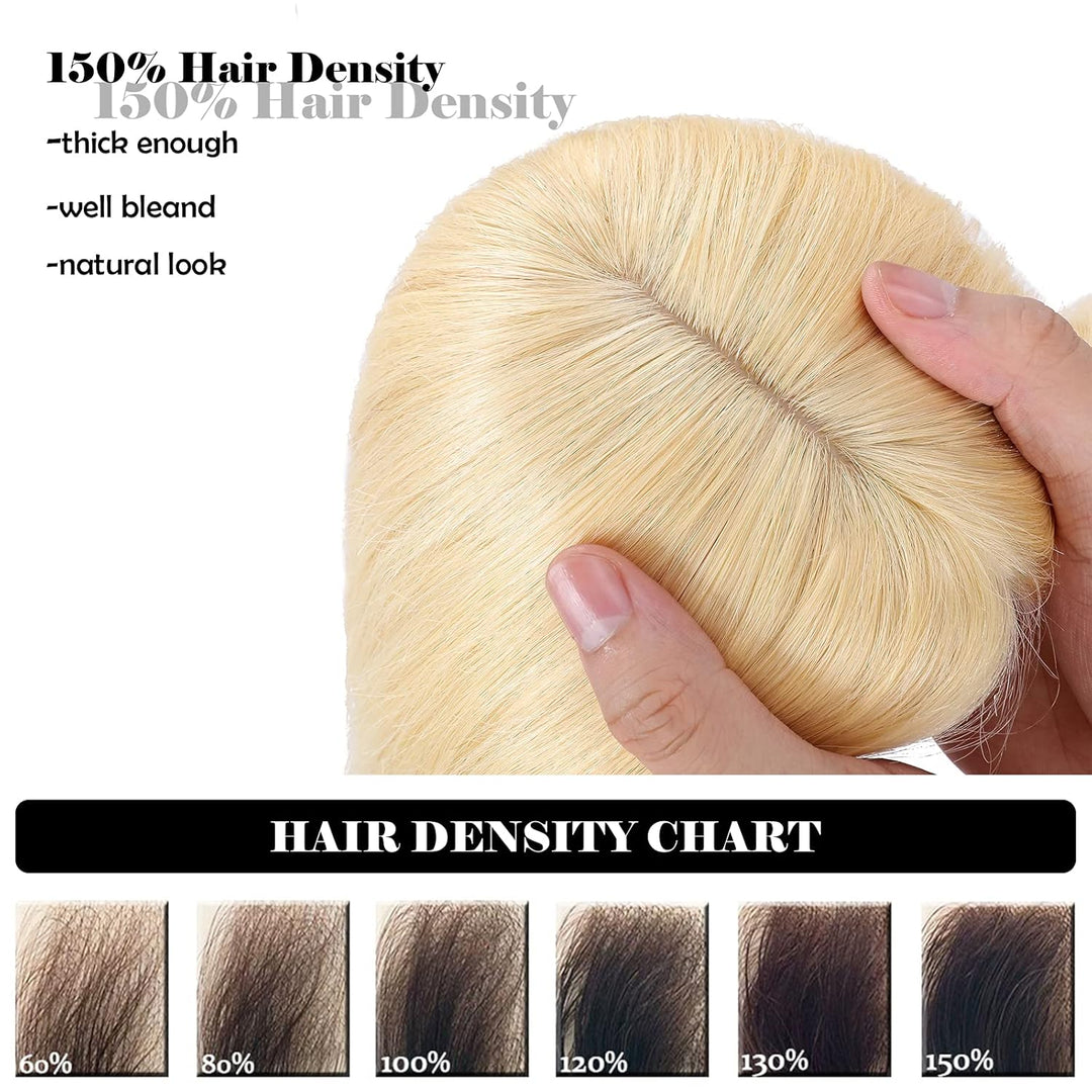 Silk-co Clip in Extension Echthaar Topeer Echthaar Haarteile Echthaar Toupet Haarverlängerung mit Fr