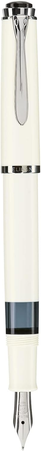 Pelikan Füllhalter Classic 205, Weiss, Feder F (fein), hochwertiger Kolbenfüller im Geschenk-Etui, 9
