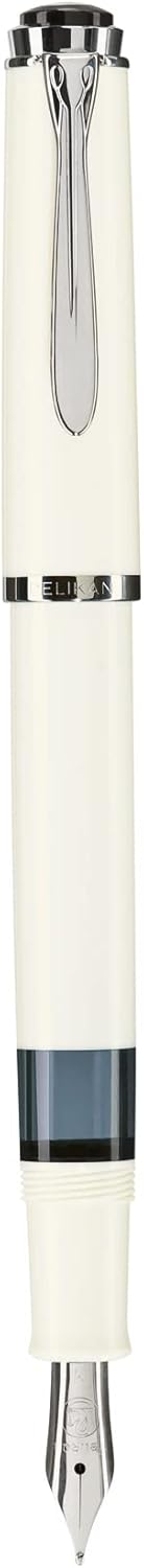 Pelikan Füllhalter Classic 205, Weiss, Feder M (mittel), hochwertiger Kolbenfüller im Geschenk-Etui,