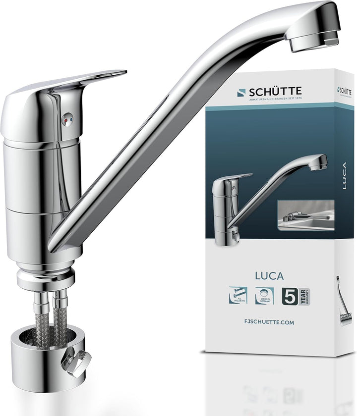 SCHÜTTE MB35210 LUCA abnehmbarer Wasserhahn für die Küche, Spültischarmatur Mischbatterie Unterfenst