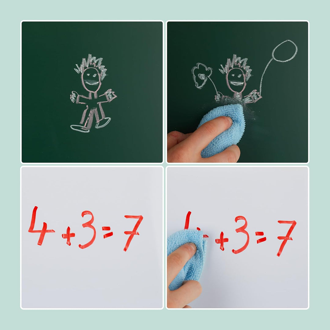 Relaxdays Kinderstandtafel, beidseitig magnetisch, höhenverstellbar, HBT 77x39x44,5 cm, Whiteboard &