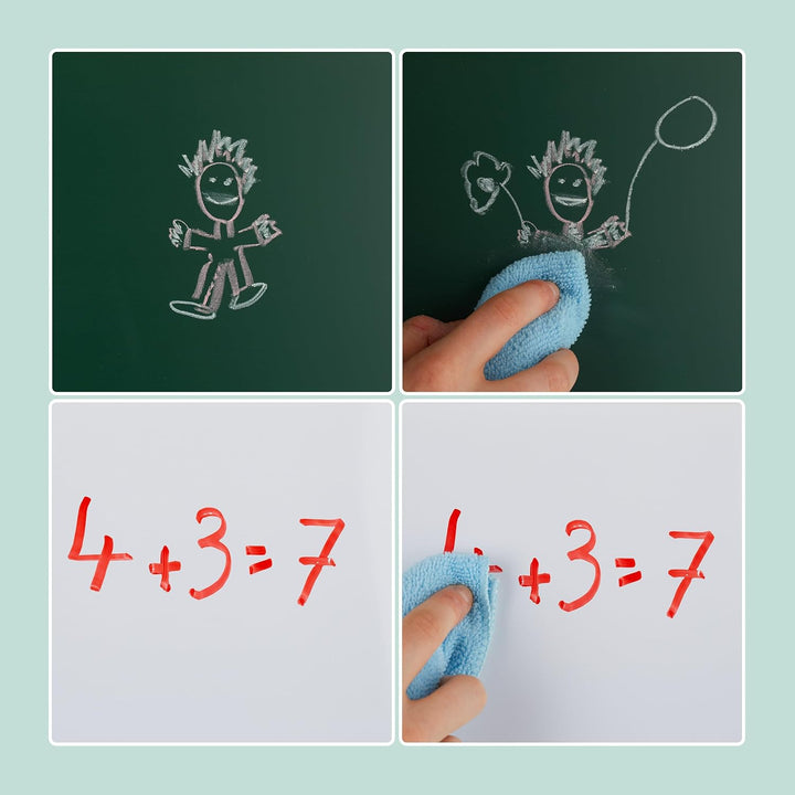 Relaxdays Kinderstandtafel, beidseitig magnetisch, höhenverstellbar, HBT 77x39x44,5 cm, Whiteboard &