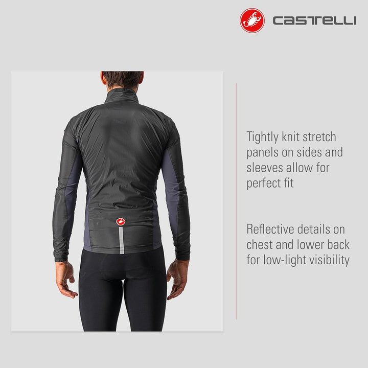 Castelli Herren Squadra Stretch Jacket Jacket XS Light Black/Dark Gray, XS Light Black/Dark Gray