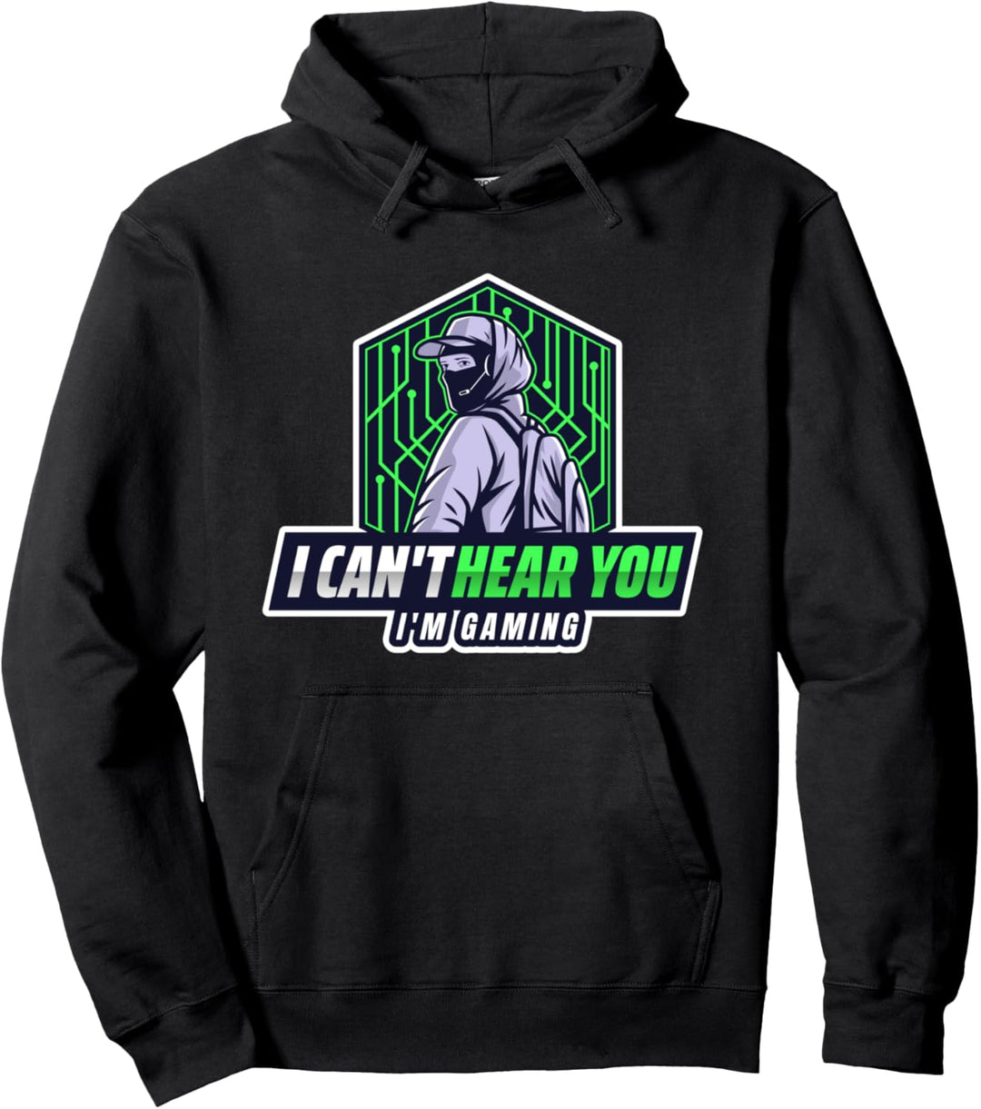 Can't Hear You I'm Gaming Headset Video Gamer Gift Pullover Hoodie