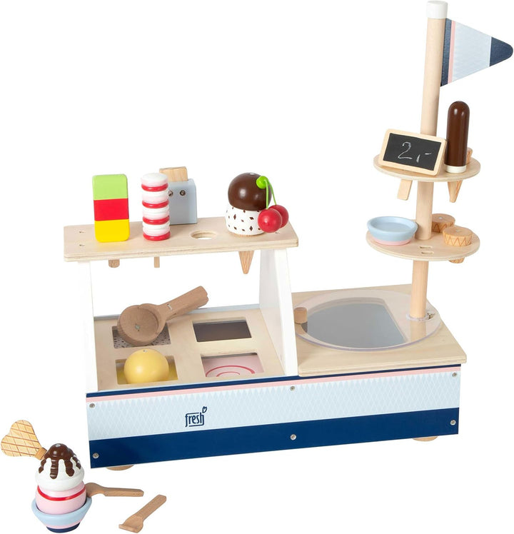 small foot Eistheke "fresh" aus Holz, Zubehör für Kinderküche und Kaufmannsladen, ab 3 Jahren, 11815