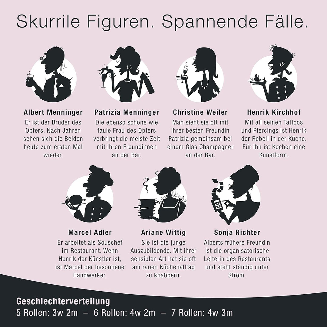 CULINARIO MORTALE® – Mord nach Rezept - Krimidinner für Zuhause für 5 bis 7 Personen - unterhaltsame