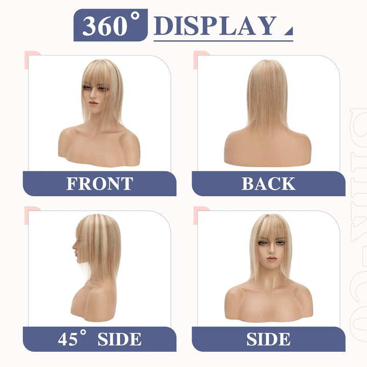 Silk-co Haarteile Echthaar Topper Extensions Echthaar Clip in Extensions Echthaar Glatt Toupet Haarv