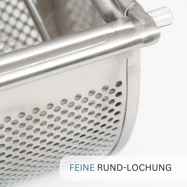 Westmark Kartoffelpresse, Mit Rund-Lochung, Rostfreier Edelstahl, Länge: 30 cm, Triangel, Silber,