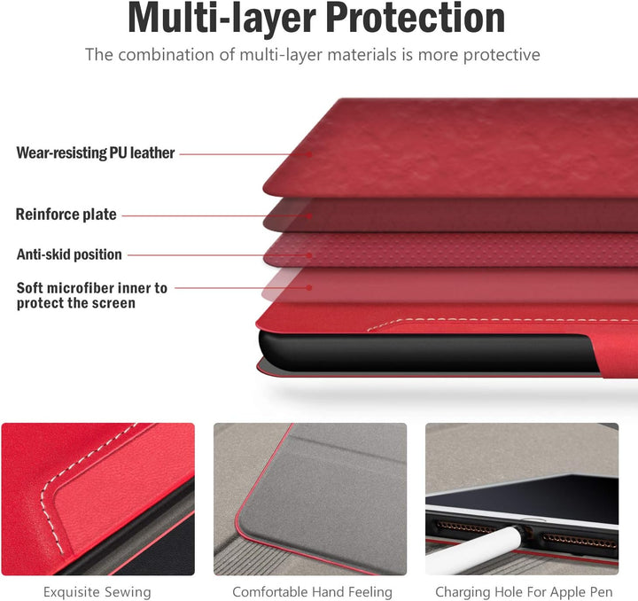 Antbox iPad 9.7 Zoll 2018/2017 Hülle mit Apple Pencil Halter Auto Schlaf/Wach Funktion PU Ledertasch