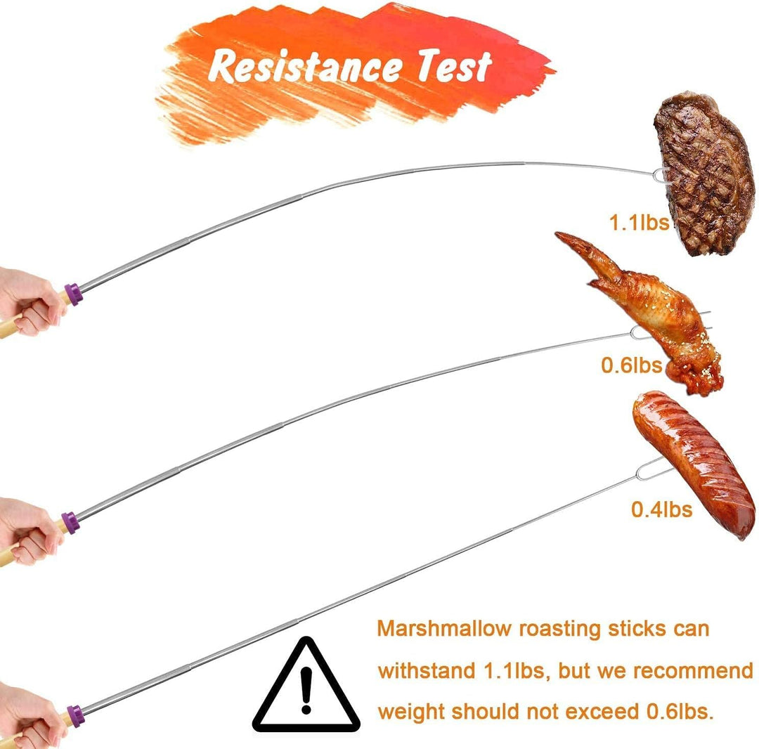 WALFOS Marshmallow-Toastgabeln, Teleskop, Marshmallow-Toast-Kits, Grillspiesse, Lagerfeuer-Bratstäbe
