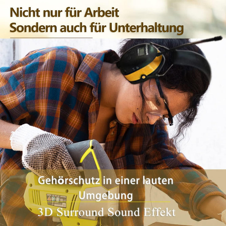 ZOHAN 042 Gehörschutz mit Radio, MP3 FM/AM Ohrenschützer für Industrie, Geräuschunterdrückungs Musik