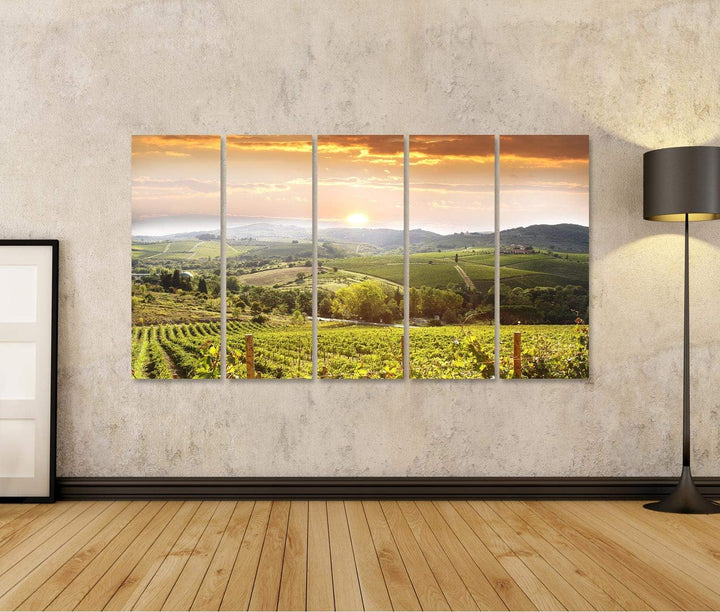 Bild Bilder auf Leinwand Chianti-Weinberglandschaft in Toskana Italien Wandbild, Poster, Leinwandbil