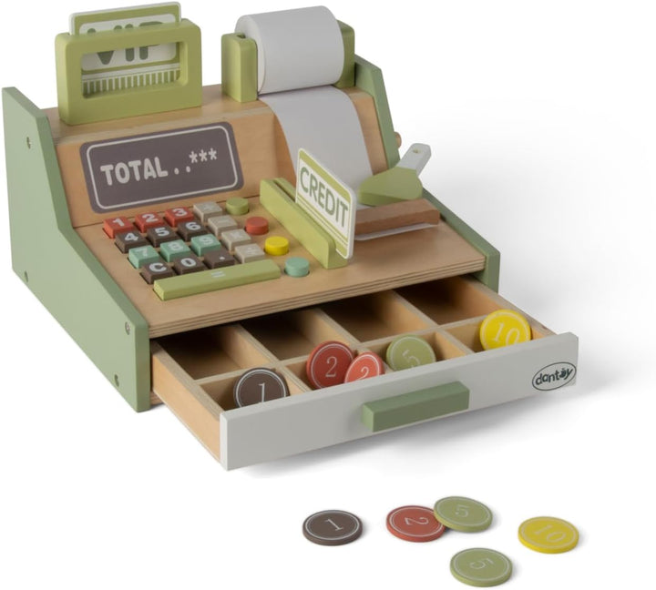 Kaufladenkkasse Holz Geschenkbox 17 Teile