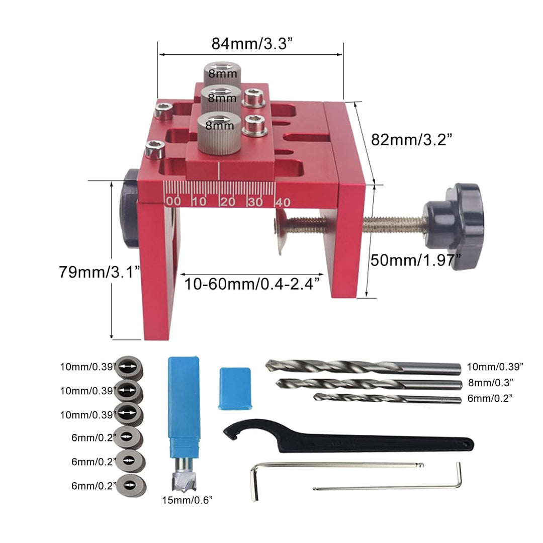 Pocket Hole Jig Set,CEIEVER 4 in 1 Taschenloch Bohrschablone Multifunktion Bohrer-Locator mit Positi