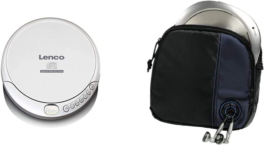Lenco CD-201 - Tragbarer CD-Player Walkman - Diskman - Mit Kopfhörern und Mikro USB Ladekabel - Silb